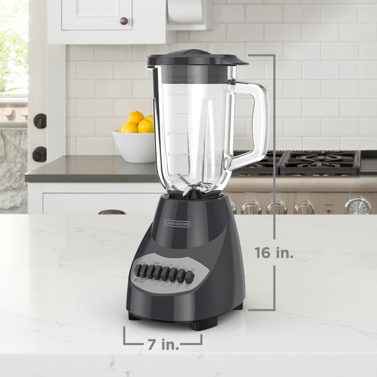 Countertop Blender with 6 Cup Glass Jar 10 Speed Settings